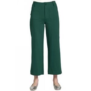 NEW APNY ponte cropped wide leg pant in emerald
